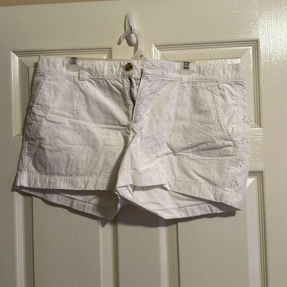 White eyelet shorts